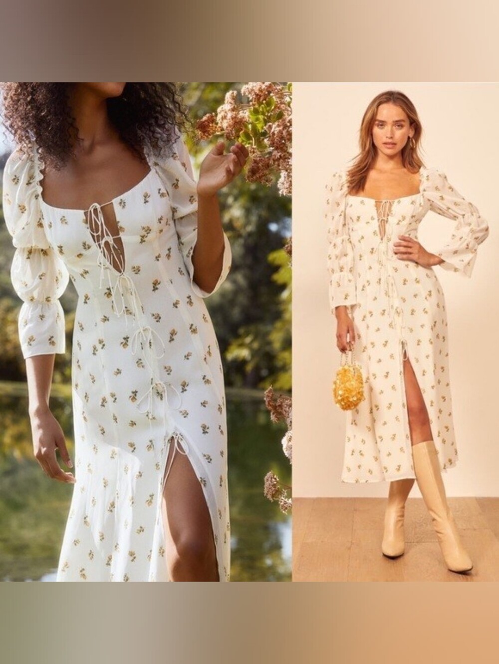 Brand New Reformation Roberta Dress Rosebud